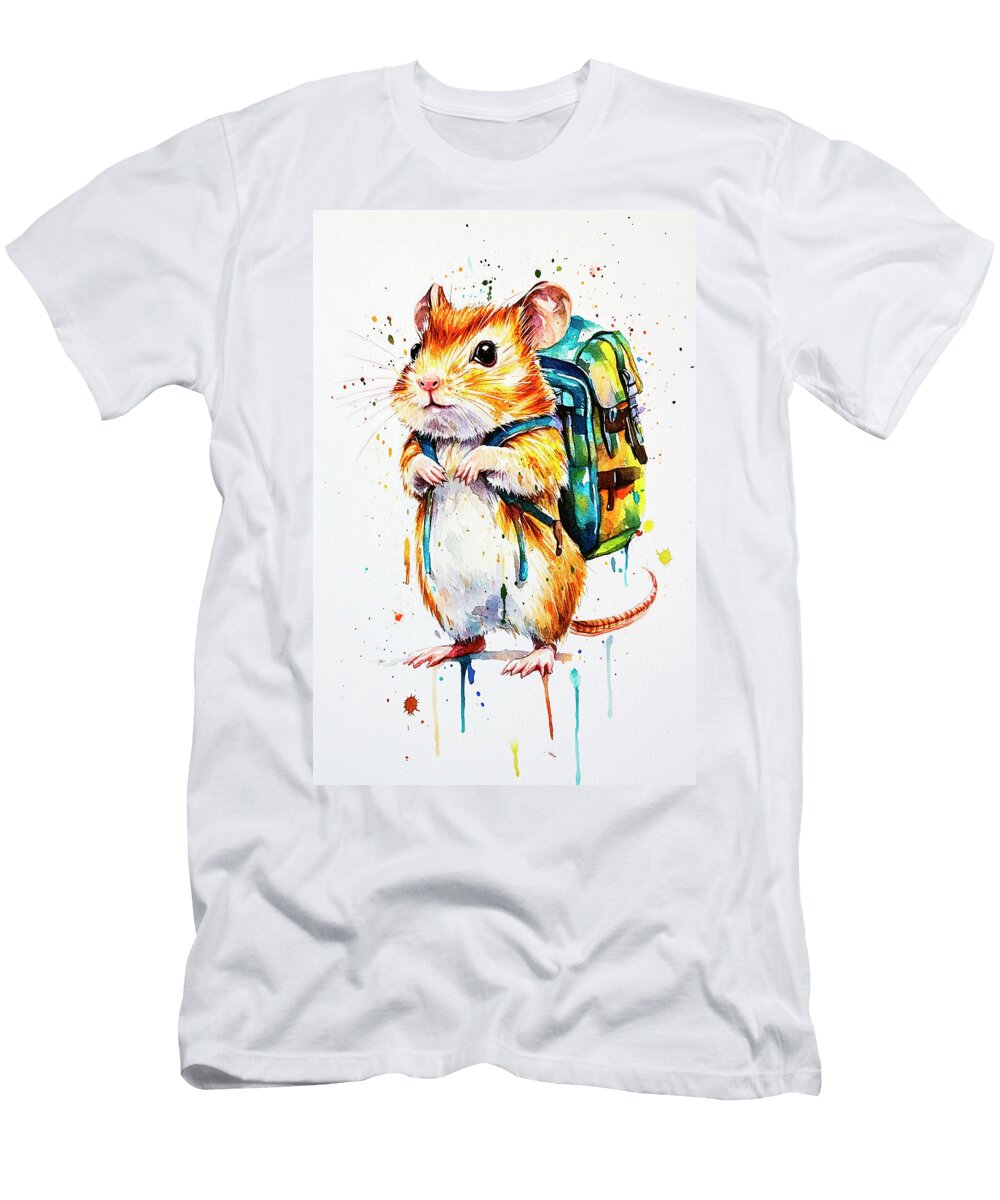 2 a Hamster Wearing a Tiny Backpack Lowell Harann T-Shirt