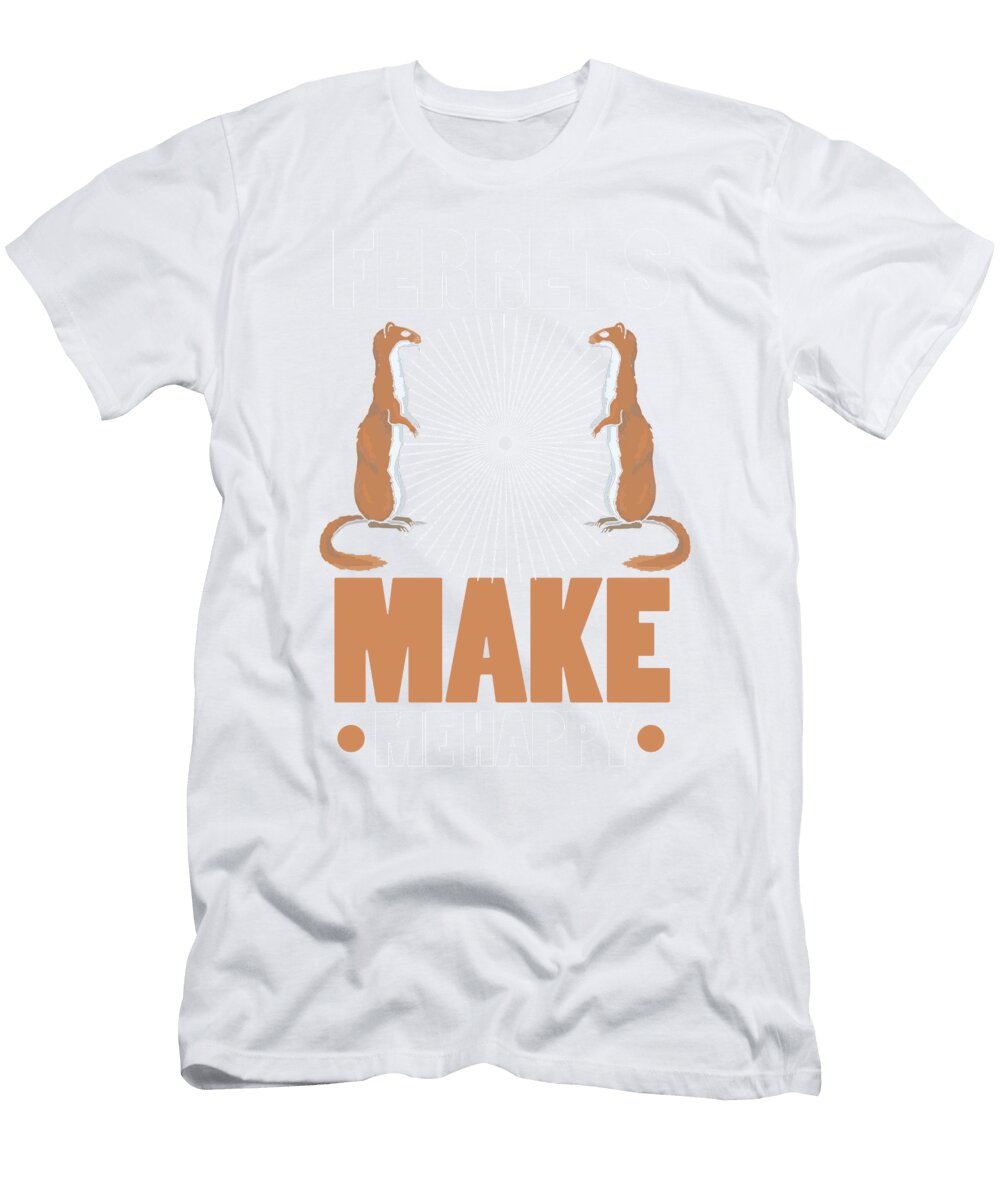 3 Ferret Lover Ferrets Make Me Happy Kanig Designs T-Shirt