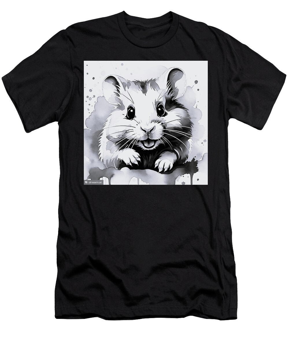 Ai Happy Hamster Bw Denise F Fulmer T-Shirt