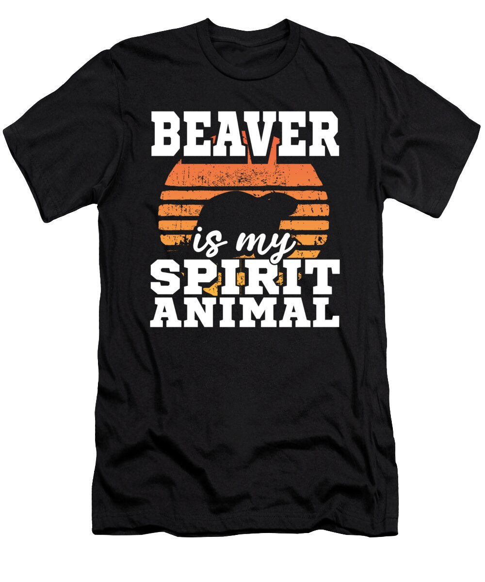 Beaver Lover Gift Beaver Is My Spirit Animal Kanig Designs T-Shirt