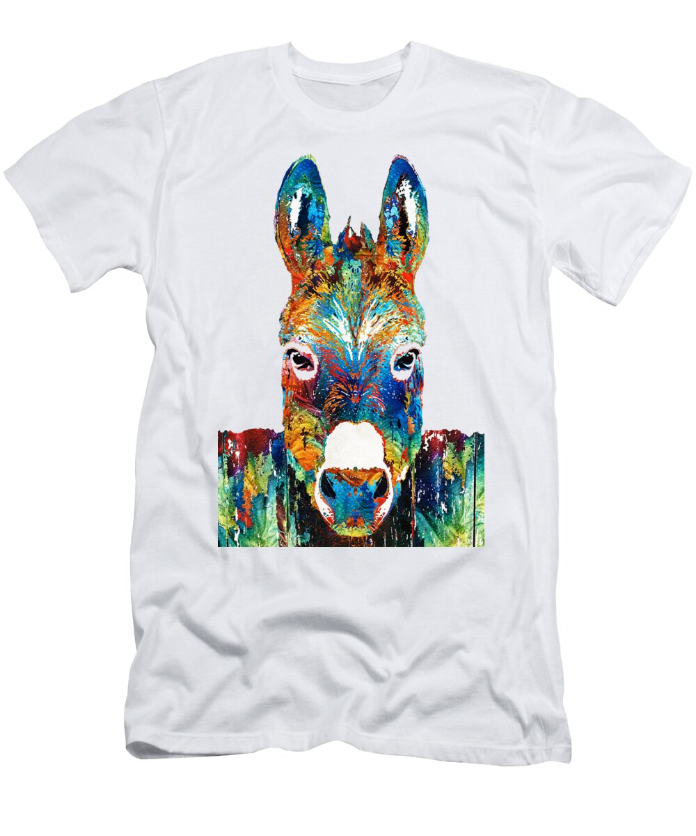 Colorful Donkey Art Mr Personality By Sharon Cummings Sharon Cummings T-Shirt