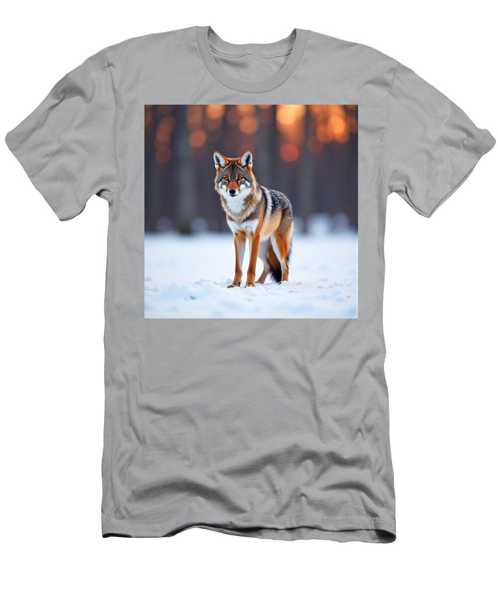 Coyote in Snowy Forest Buddy Marleybea T-Shirt
