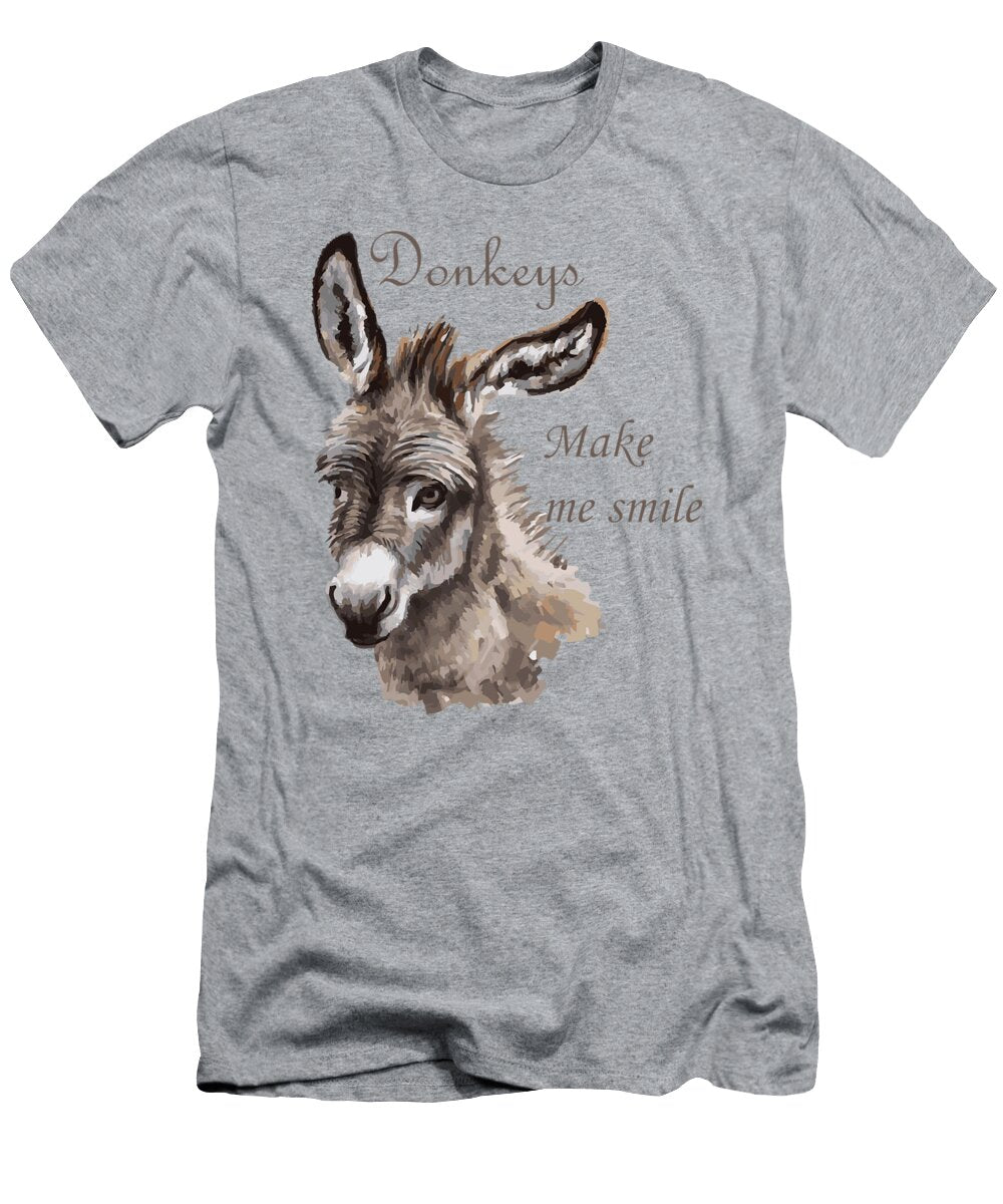Donkeys Make Me Smile Cute Miniature Donkeytail Lovers Haris Tiana T-Shirt