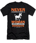 Never Underestimate a Woman Who Loves Donkeys Jacob Zelazny T-Shirt